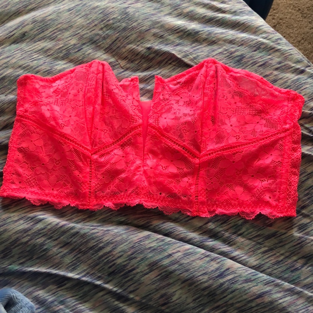 Hot pink lace bustier